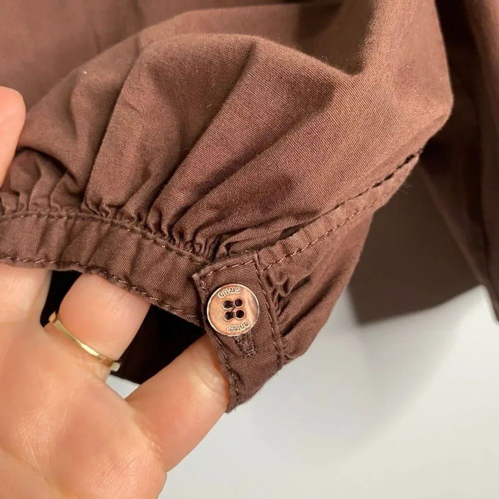 STAUD New Dill Puff Sleeve Cotton Top